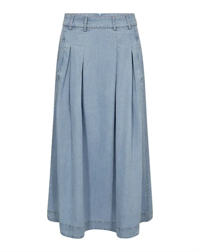 Co Couture - Tilly CC Anya Pleat Nederdel - Fade Denim 